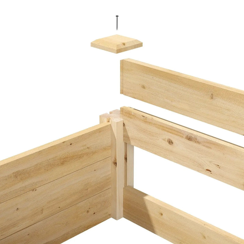 4ft x 4ft Outdoor Pine Wood Raised Garden Bed Planter Box - Made in USA by HomePacific