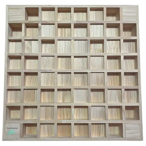 Pine Wood Acoustic Diffuser - Wooden Acoustic Diffusion Panel For Sound Scattering by SoundAssured