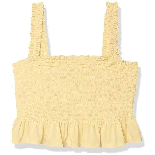Sleeveless Smocked Top Citrus Yellow MD by Selzalot
