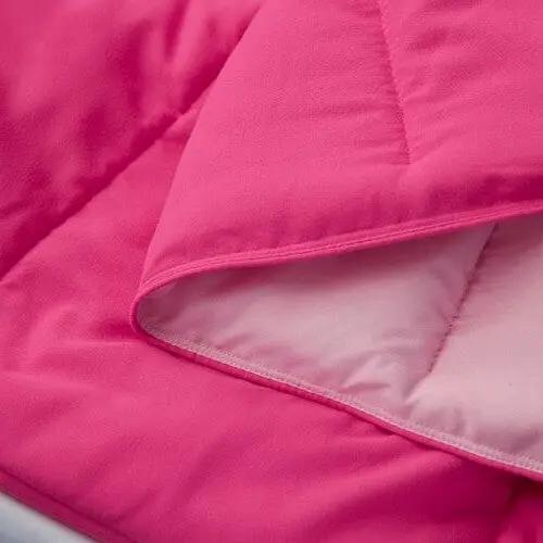 Twin/Twin XL Traditional Microfiber Reversible 3 Piece Comforter Set in Pink by HomePacific
