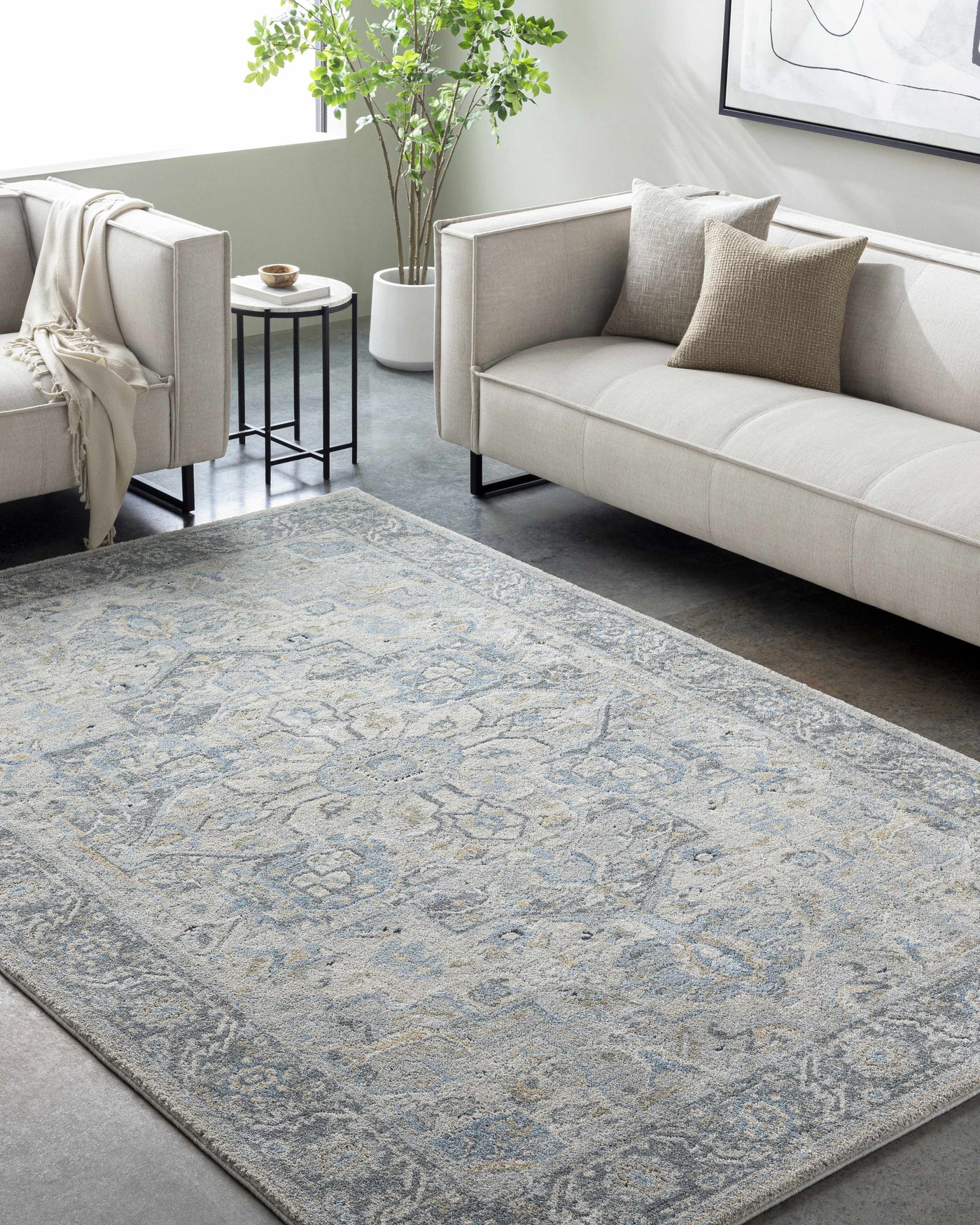 Akshay Light Gray Thick Luxe Area Rug by Boutique Rugs
