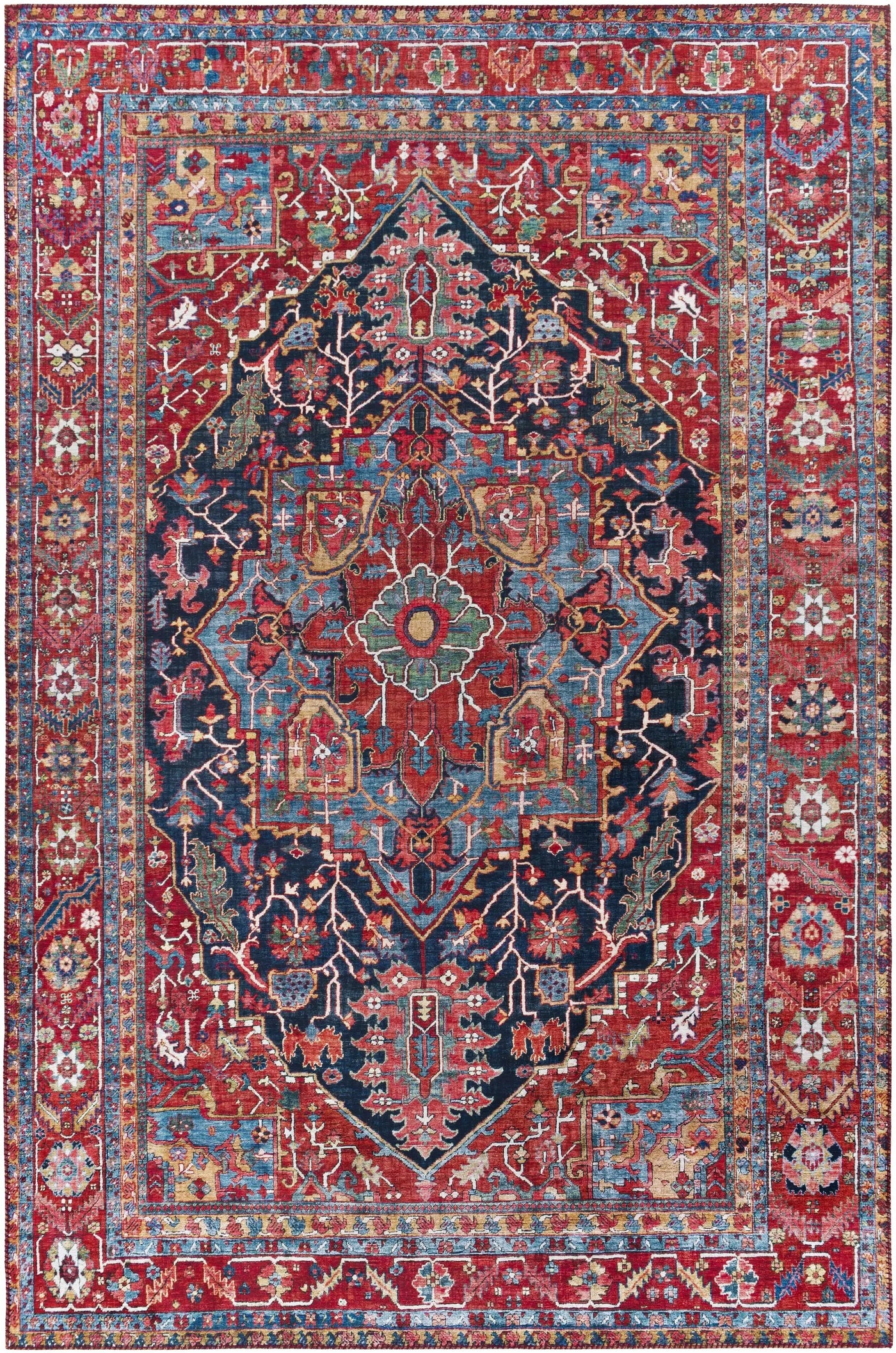 Pauline Red Medallion Performance Rug by Boutique Rugs