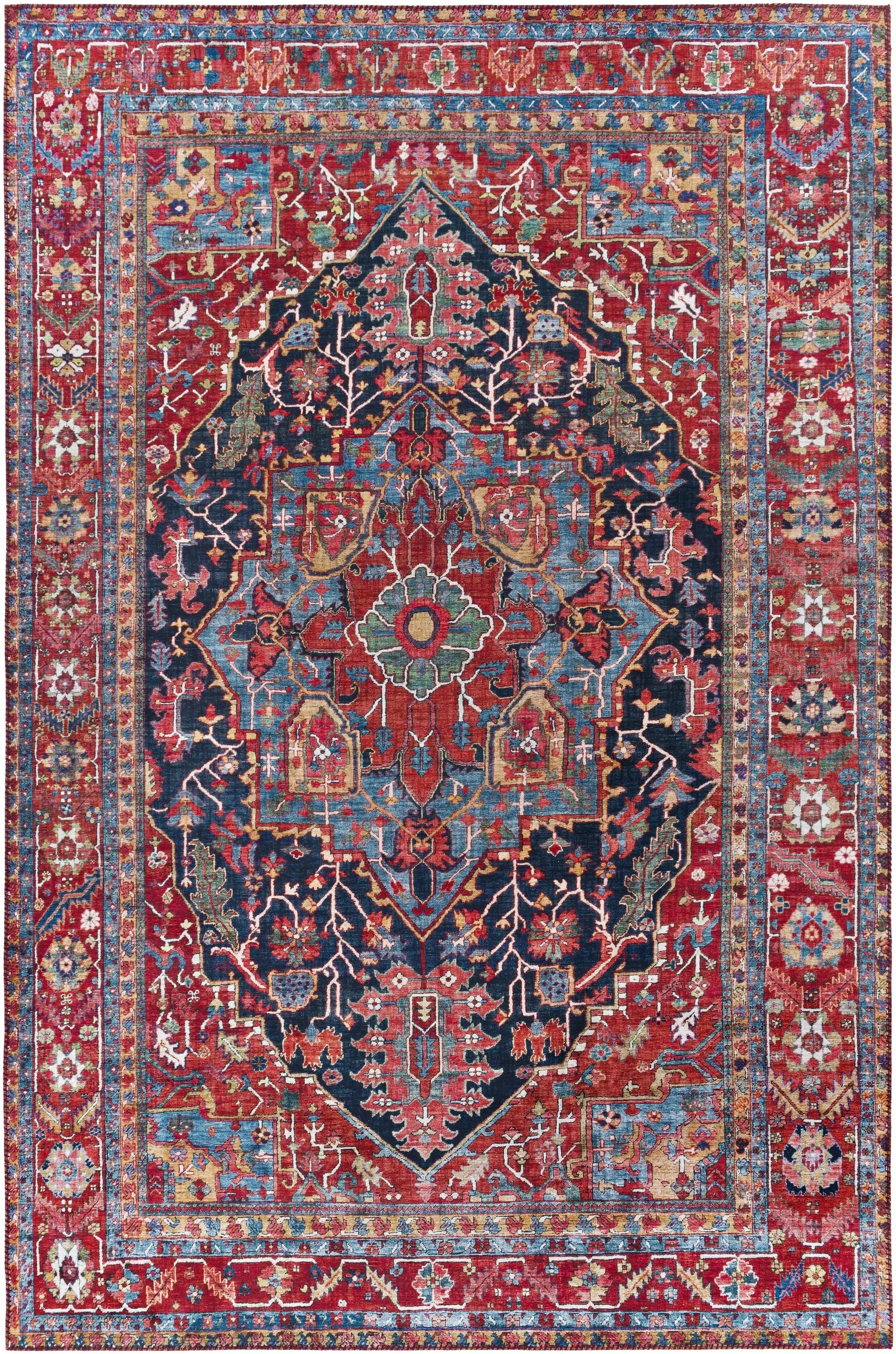 Pauline Red Medallion Performance Rug by Boutique Rugs