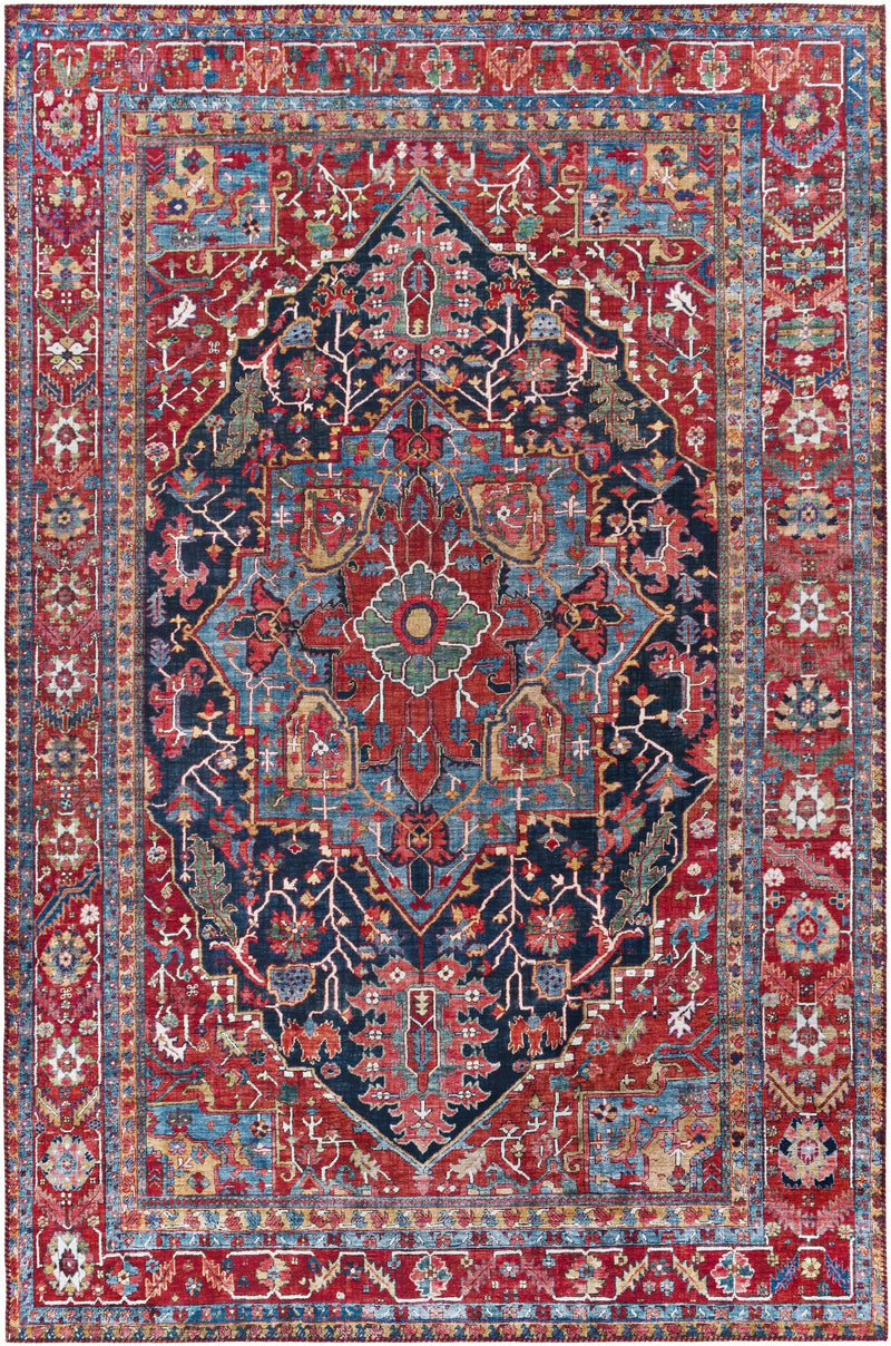 Pauline Red Medallion Performance Rug by Boutique Rugs