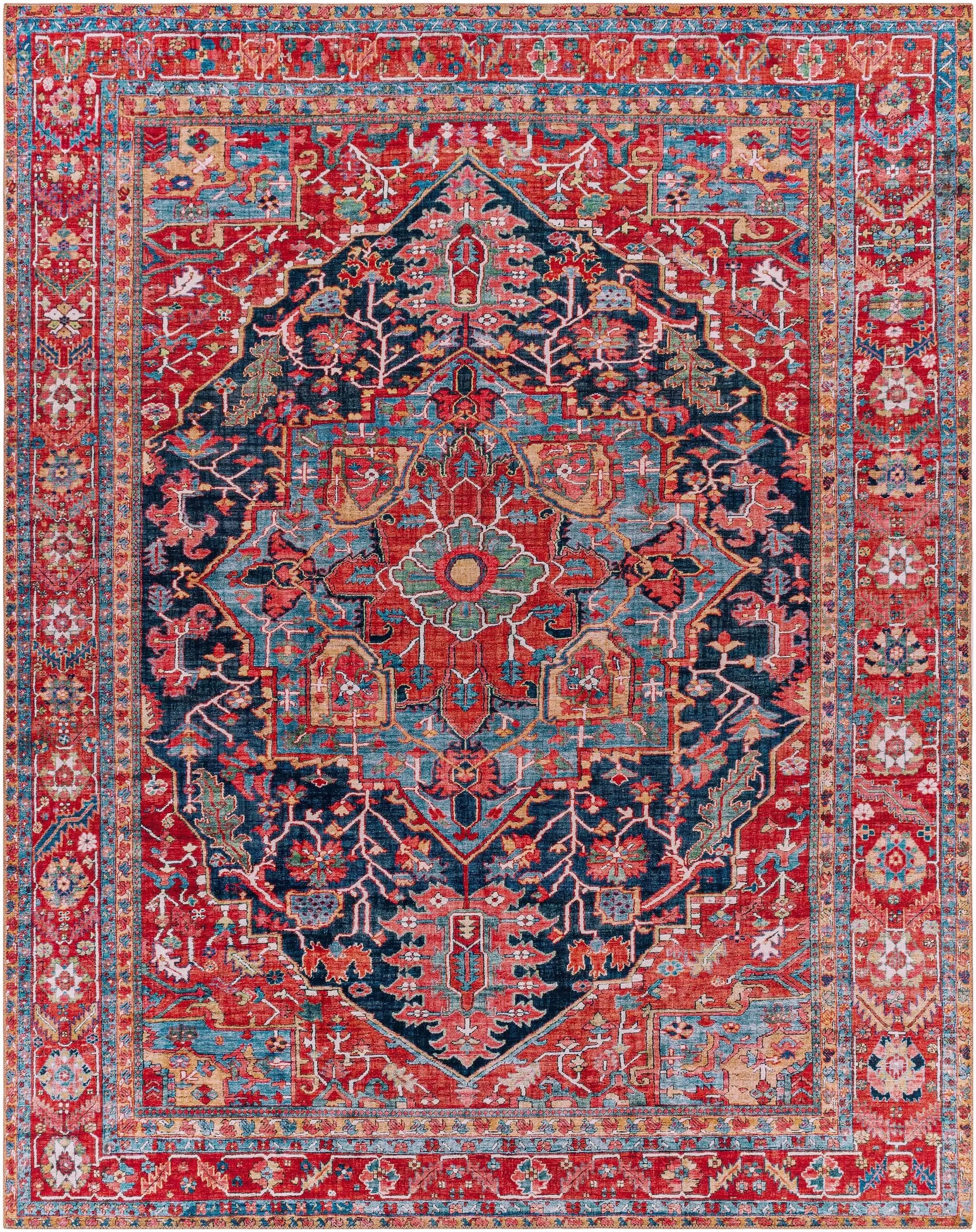 Pauline Red Medallion Performance Rug by Boutique Rugs