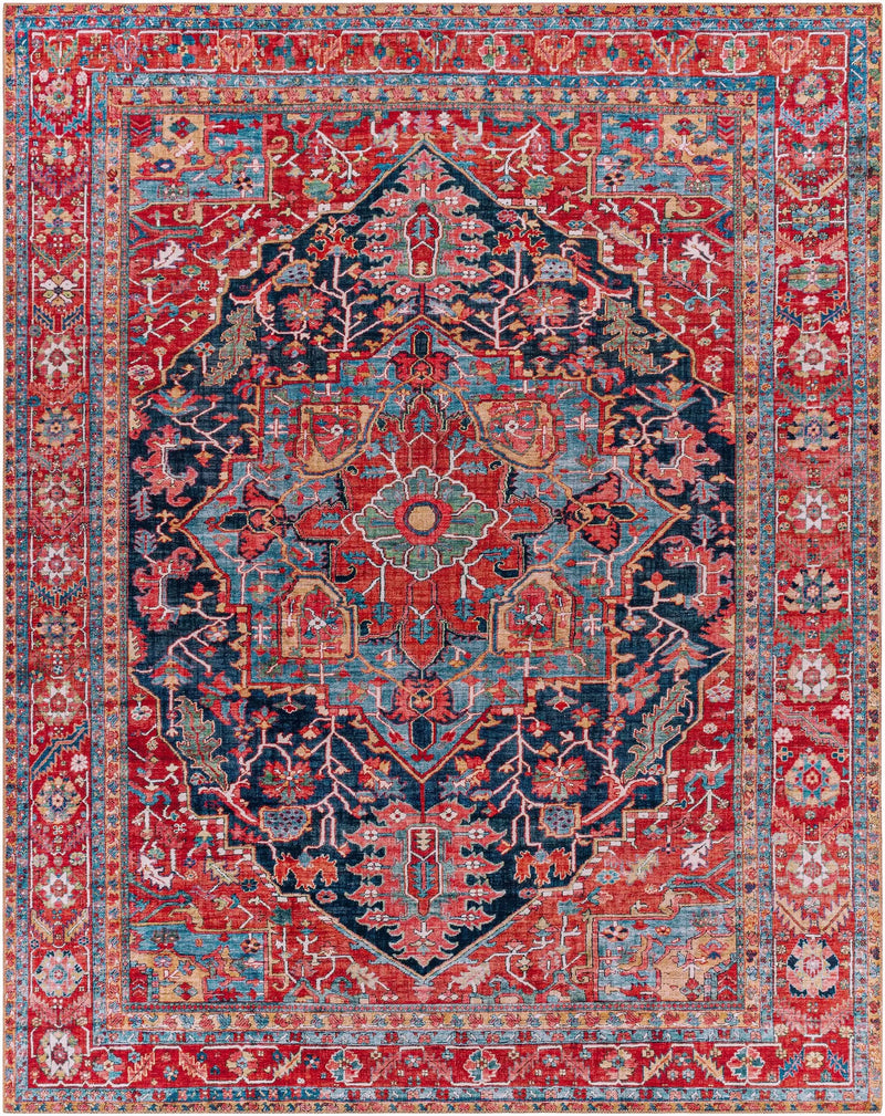 Pauline Red Medallion Performance Rug by Boutique Rugs
