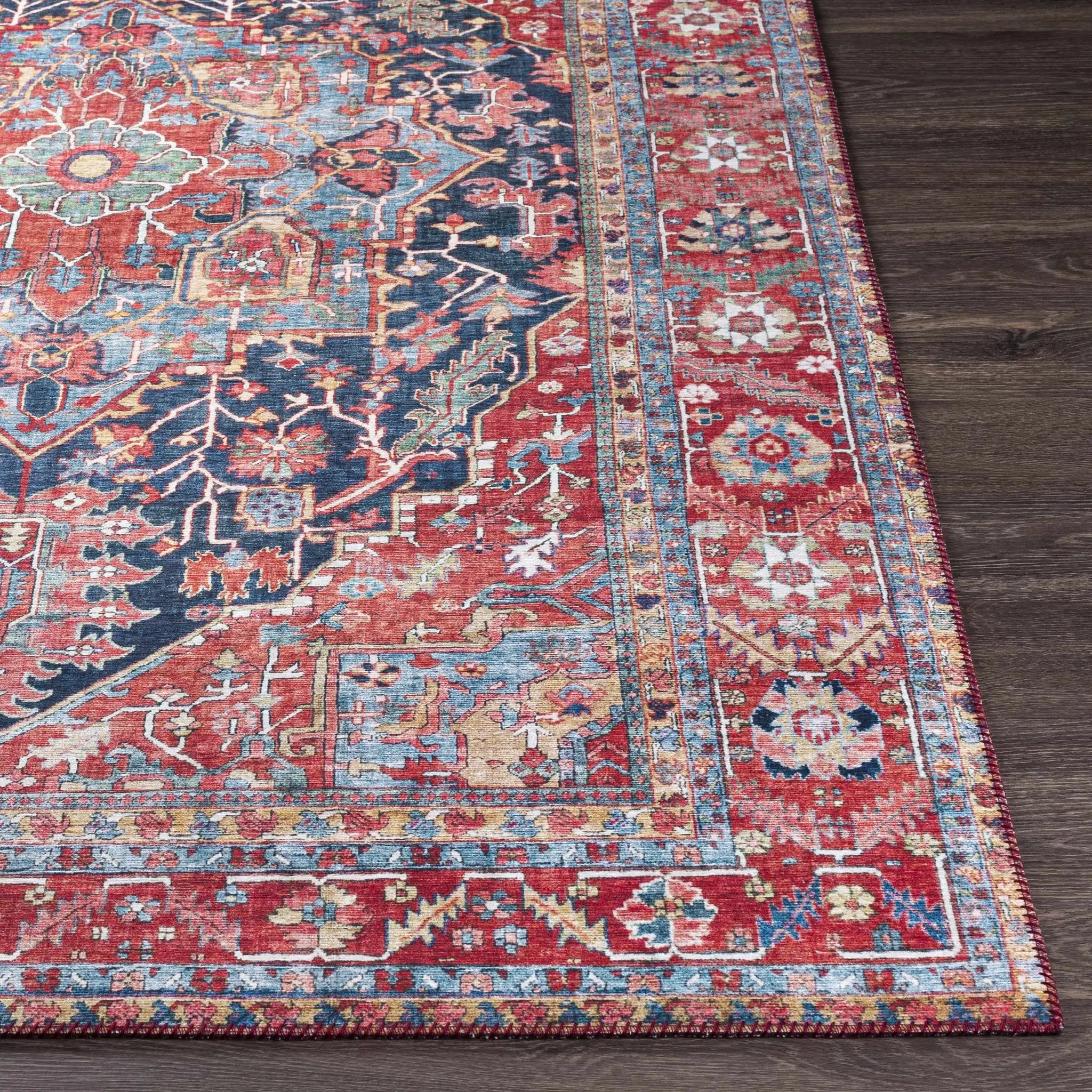 Pauline Red Medallion Performance Rug by Boutique Rugs