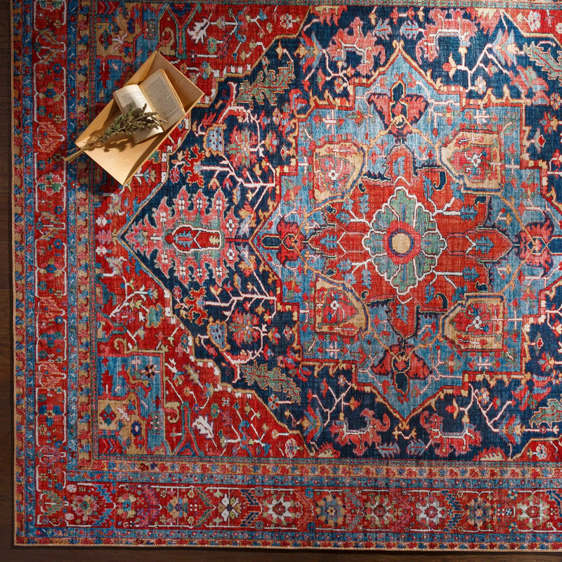 Pauline Red Medallion Performance Rug by Boutique Rugs