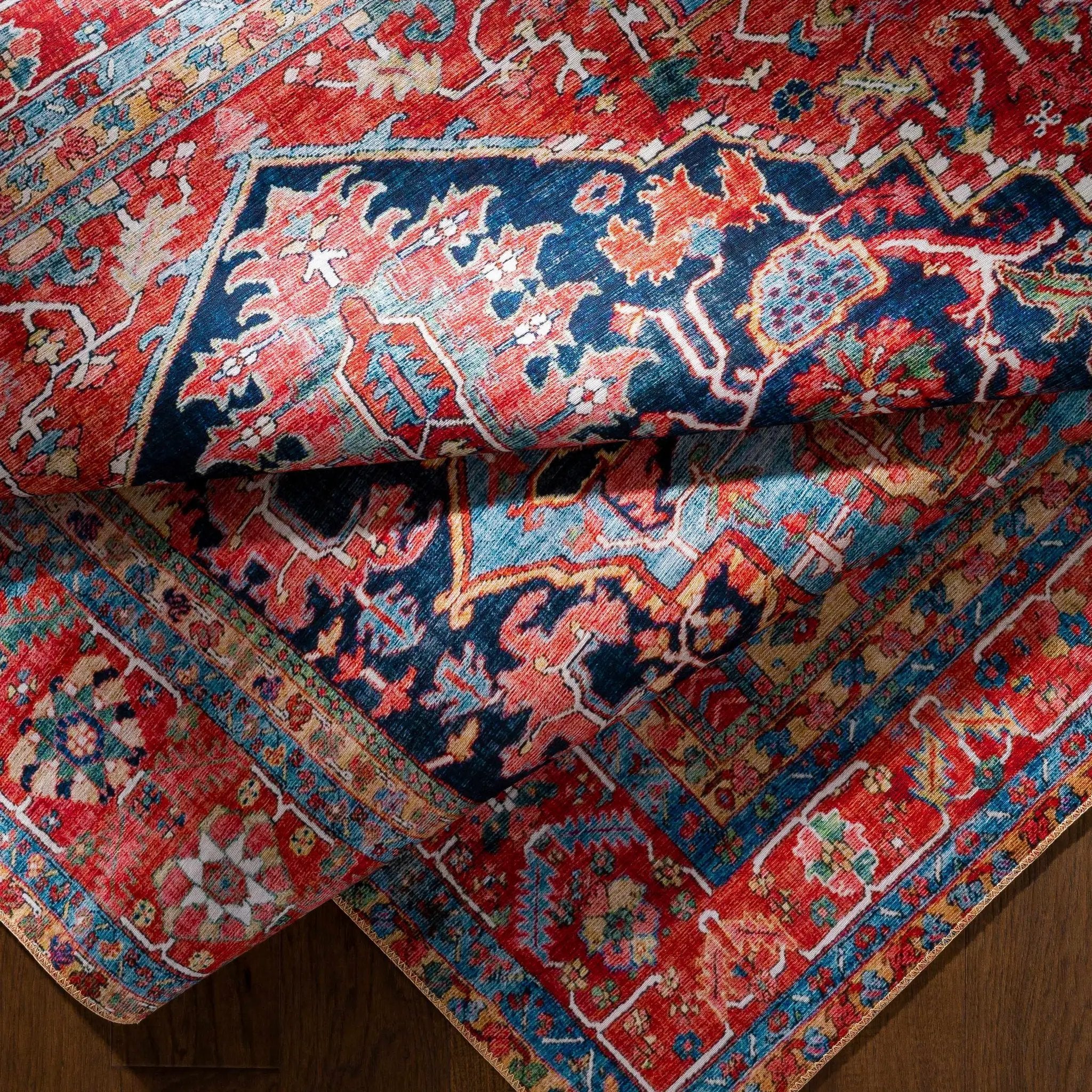 Pauline Red Medallion Performance Rug by Boutique Rugs