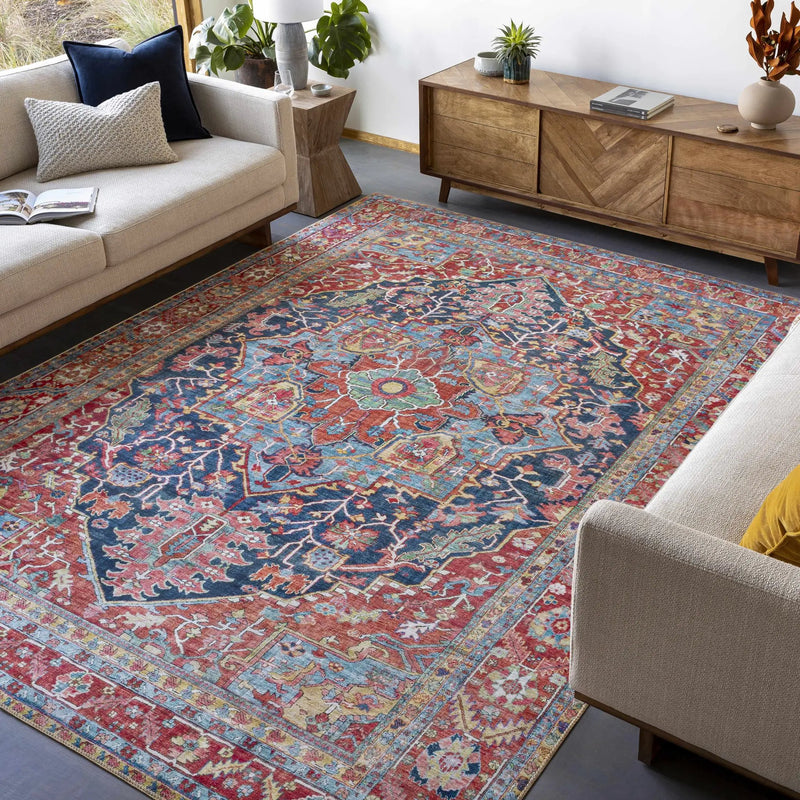 Pauline Red Medallion Performance Rug by Boutique Rugs