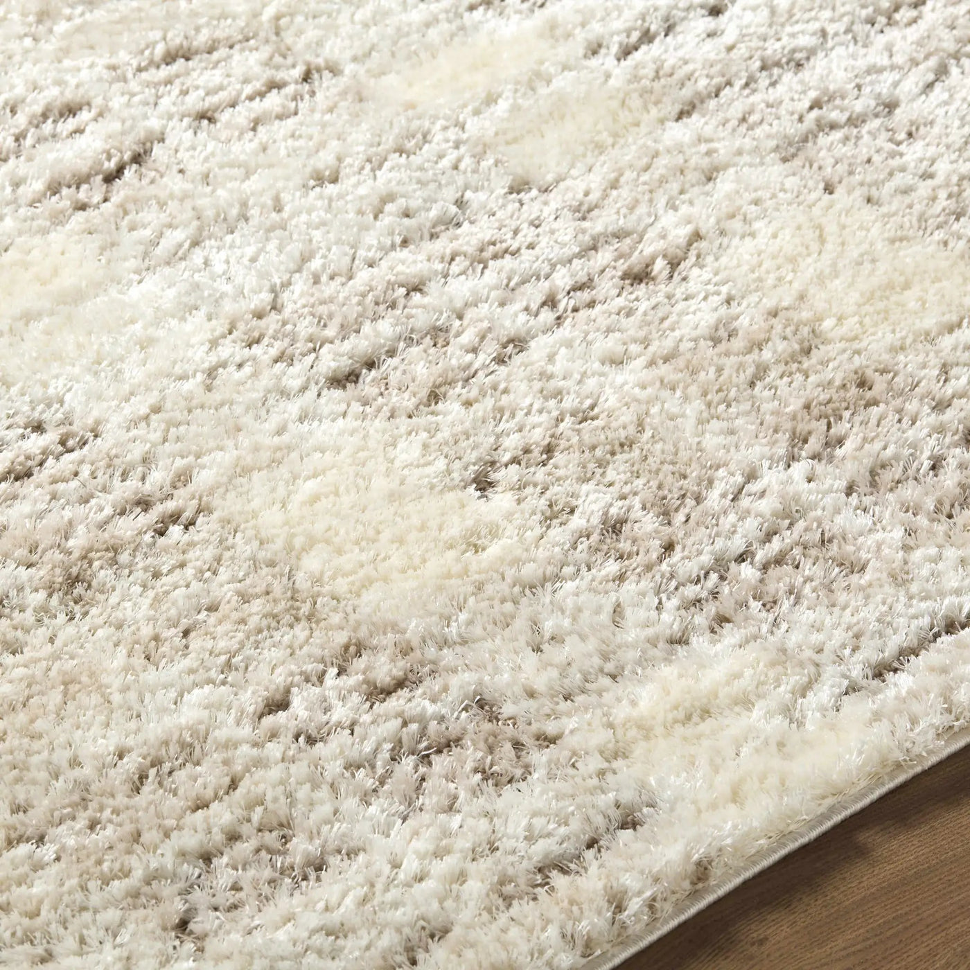 Anfisa Cream Luxe Shag Area Rug by Boutique Rugs