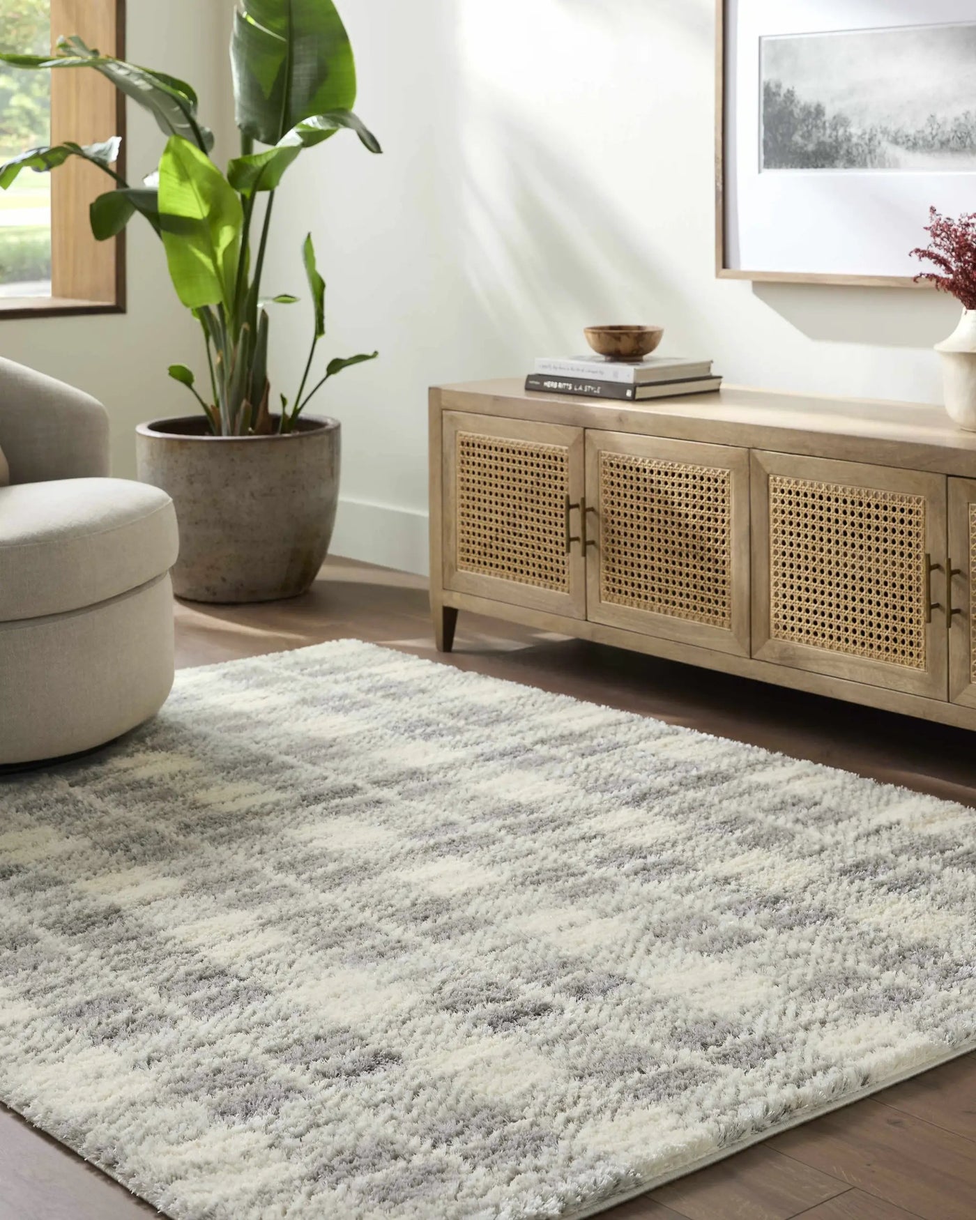 Anfisa Tan Luxe Shag Area Rug by Boutique Rugs