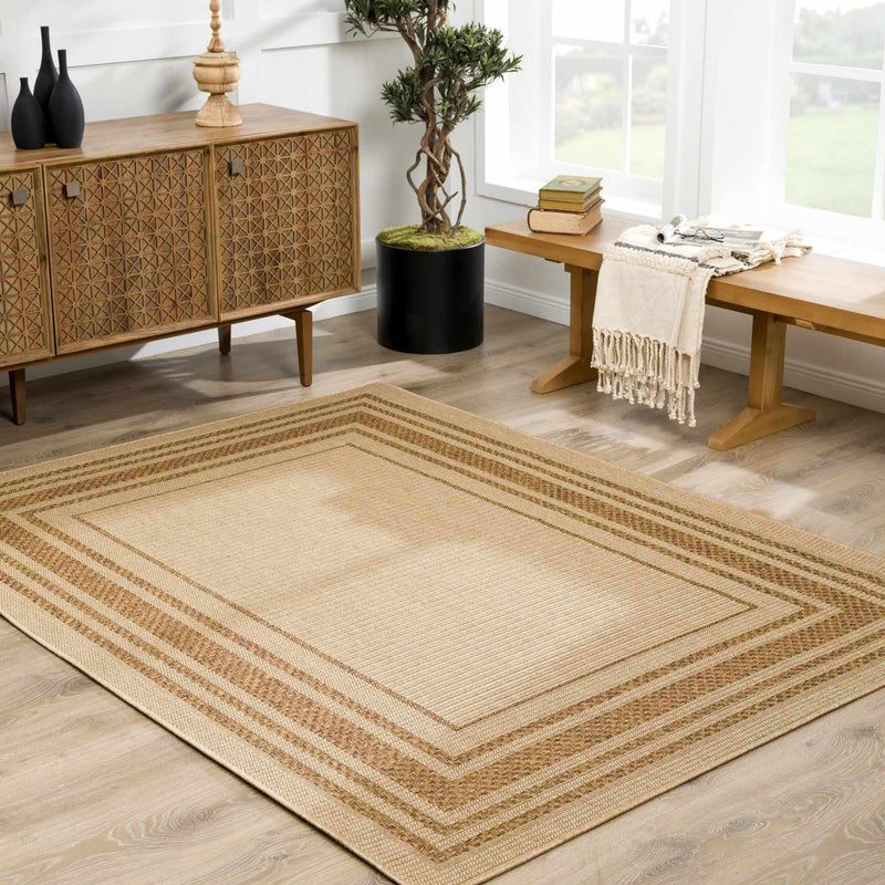 Isoko Bordered Faux Jute Outdoor Rug by Boutique Rugs