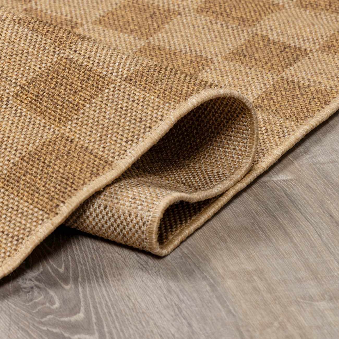 Kuval Checkered Brown Outdoor Rug by Boutique Rugs