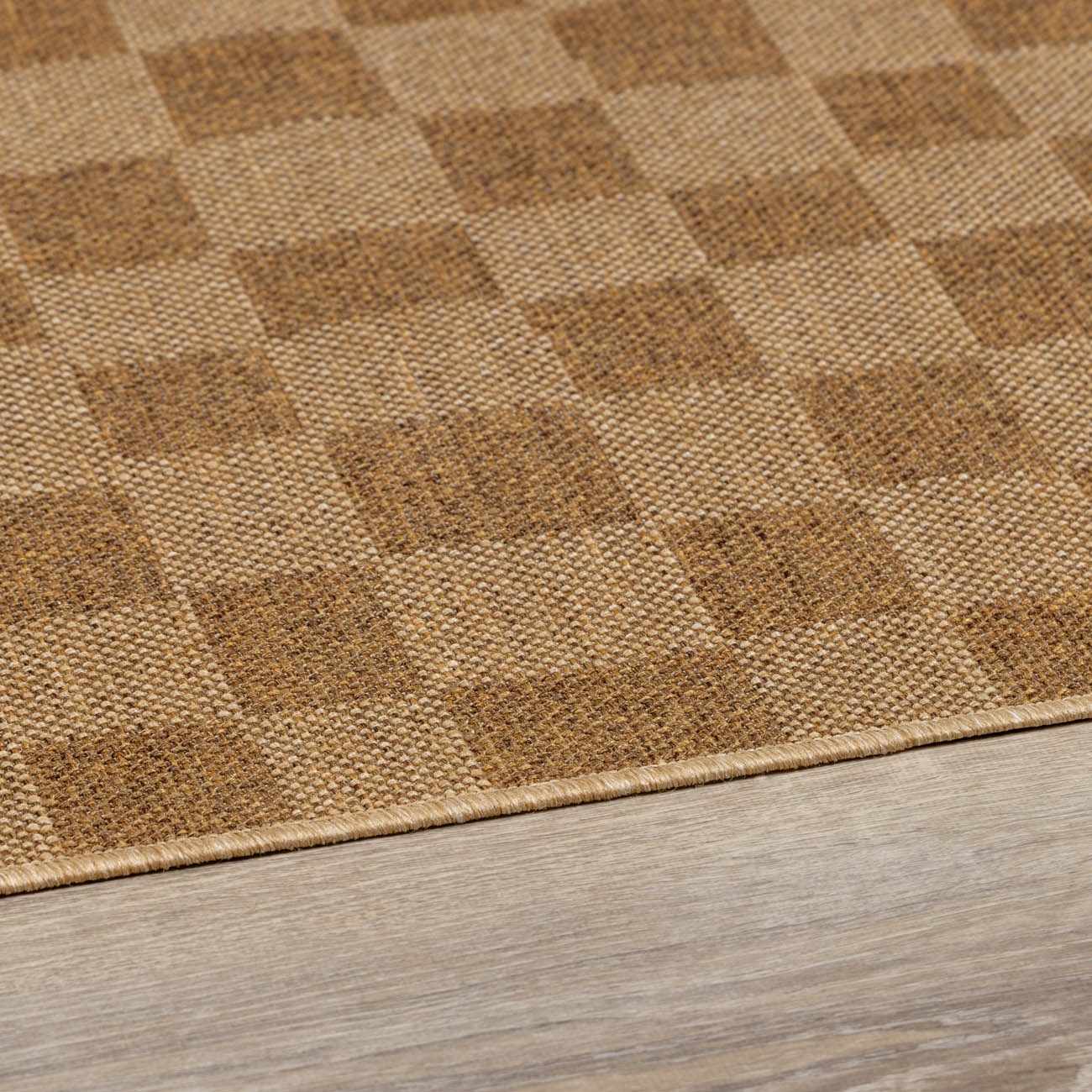 Kuval Checkered Brown Outdoor Rug by Boutique Rugs