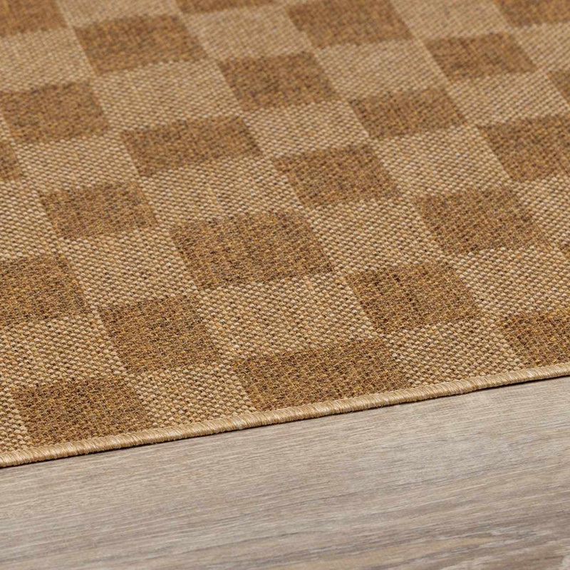Kuval Checkered Brown Outdoor Rug by Boutique Rugs