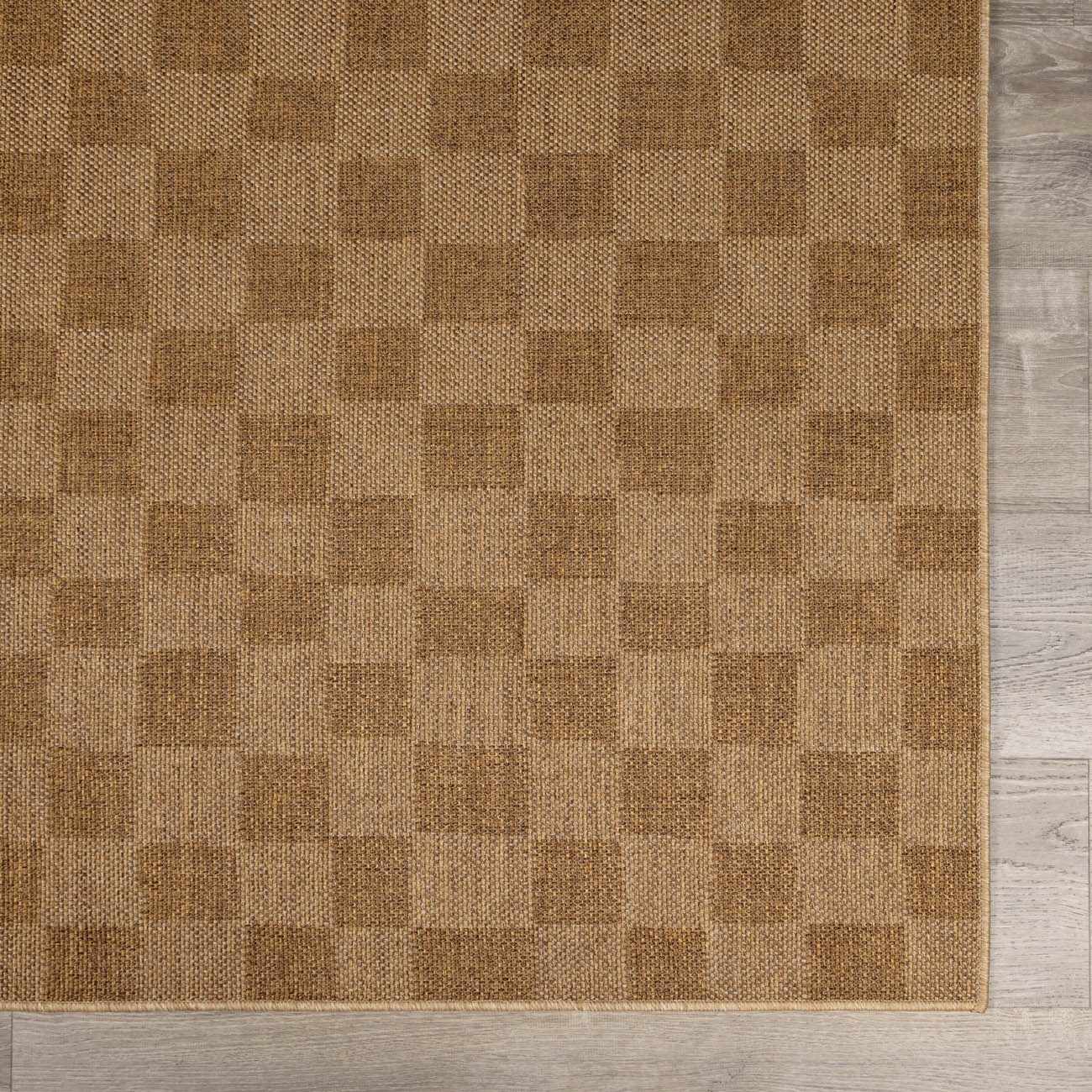 Kuval Checkered Brown Outdoor Rug by Boutique Rugs