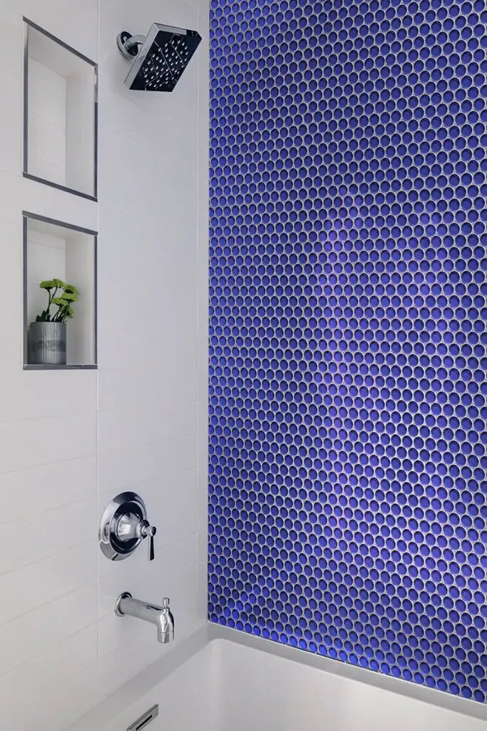 Cobalt Blue 12x12 Glossy Penny Round Glass Mosaic Tile (5 pack, 5 sq ft/case) by Apollo Tile