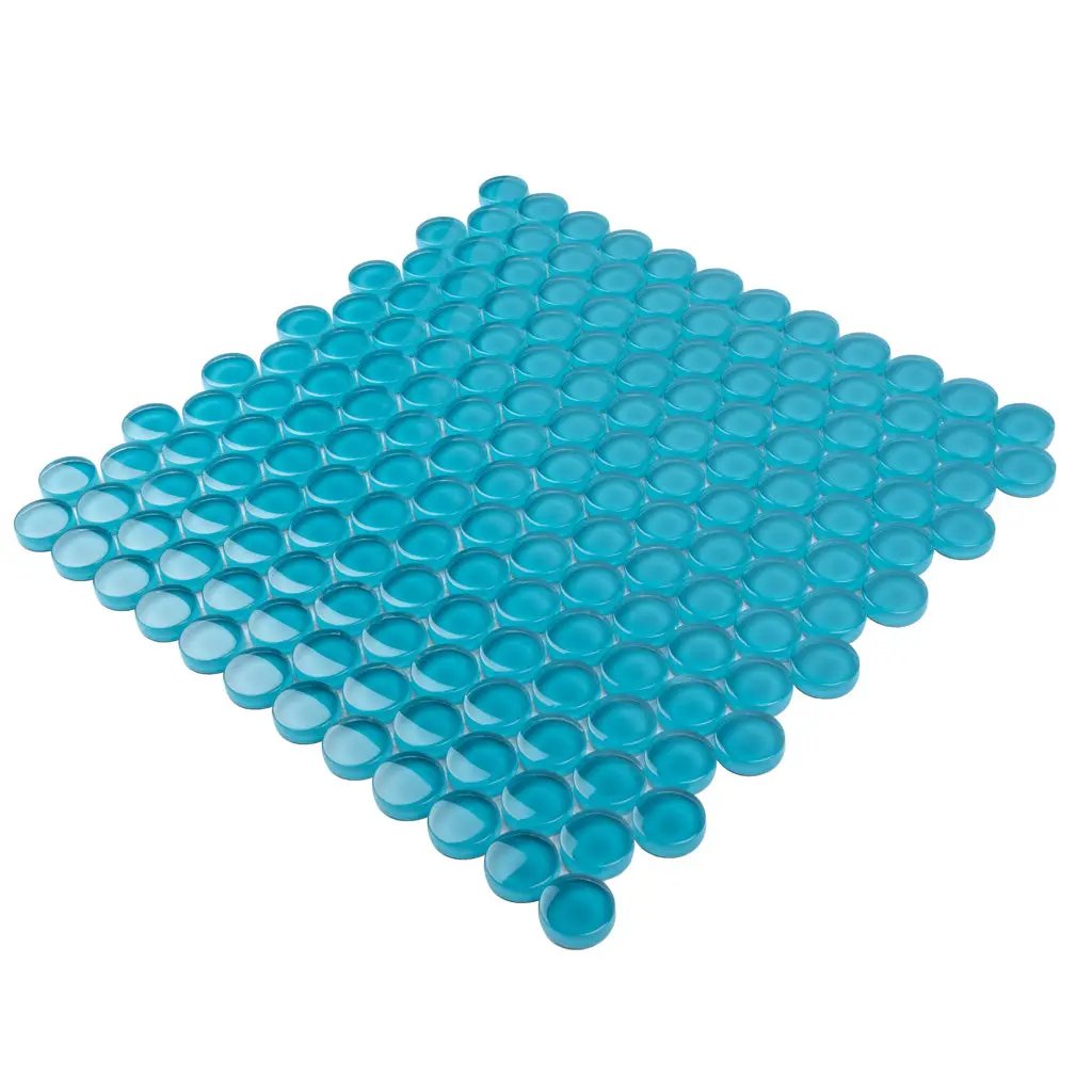Sapphire Blue 12x12 Glossy Penny Round Glass Mosaic Tile (5 pack, 5 sq ft/case) by Apollo Tile