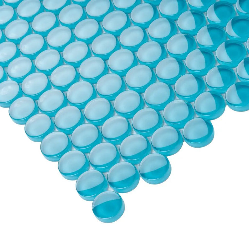 Sapphire Blue 12x12 Glossy Penny Round Glass Mosaic Tile (5 pack, 5 sq ft/case) by Apollo Tile