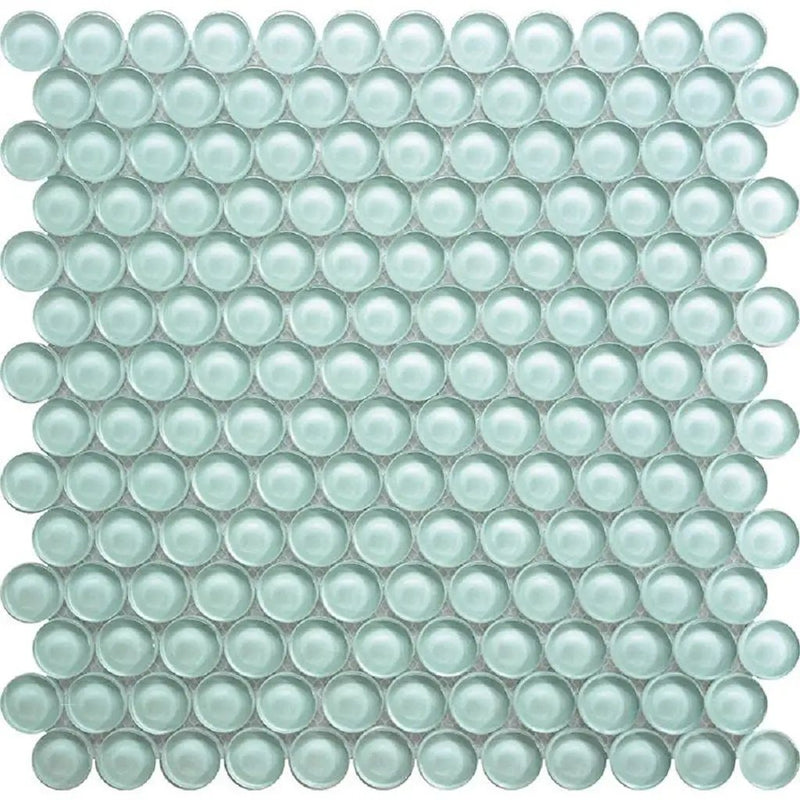 Blizzard Blue 12x12 Glossy Penny Round Glass Mosaic Tile (5 pack, 5 sq ft/case) by Apollo Tile
