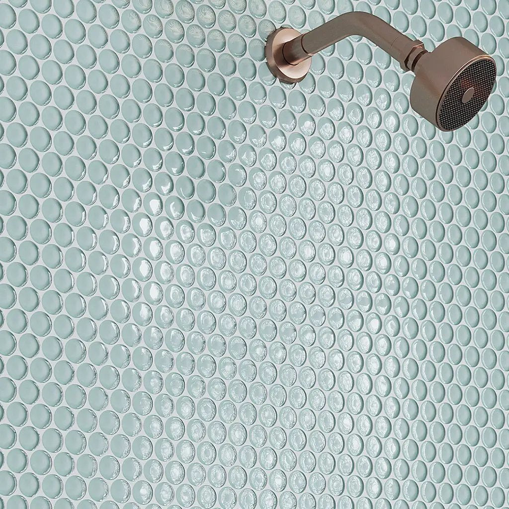 Blizzard Blue 12x12 Glossy Penny Round Glass Mosaic Tile (5 pack, 5 sq ft/case) by Apollo Tile