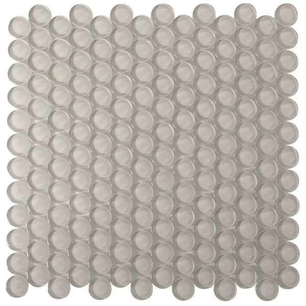 Beige 12x12 Glossy Penny Round Glass Mosaic Tile (5 pack, 5 sq ft/case), photo 2 of 8