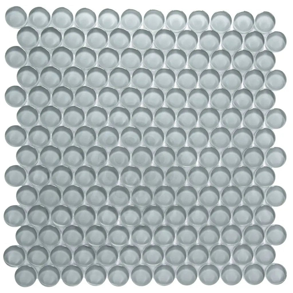 Stone Blue 12x12 Glossy Penny Round Glass Mosaic Tile (5 pack, 5 sq ft/case) by Apollo Tile