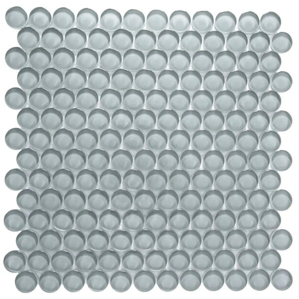 Stone Blue 12x12 Glossy Penny Round Glass Mosaic Tile (5 pack, 5 sq ft/case), photo 2 of 9