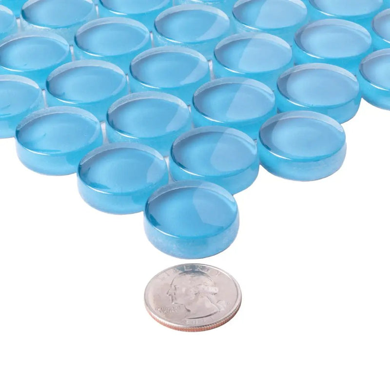 Cerulean Blue 12x12 Glossy Penny Round Glass Mosaic Tile (5 pack, 5 sq ft/case) by Apollo Tile