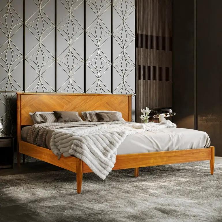 Panthera Solid Wood Bed Frame With Headboard by Megsu