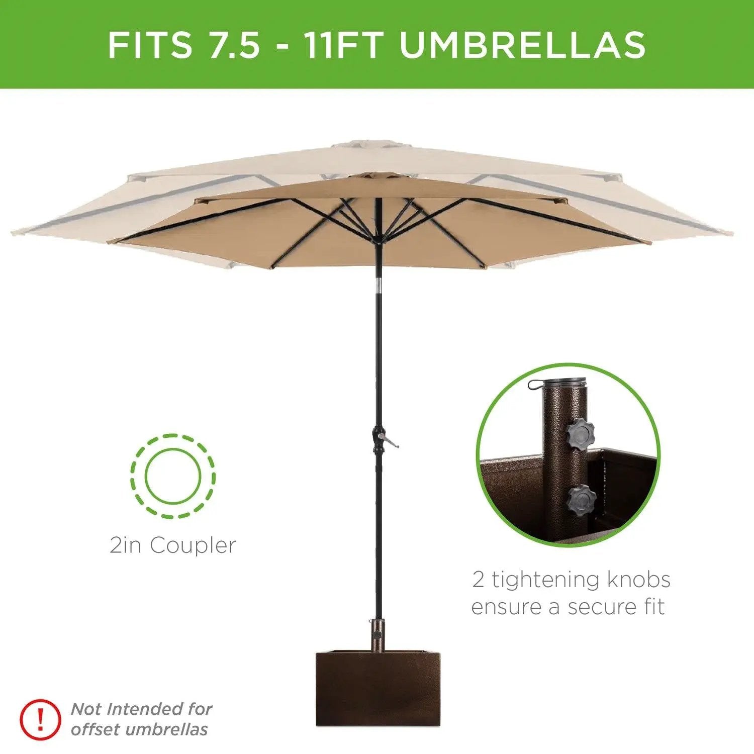 Portable Wheeled Powder Coated Steel Umbrella Base Stand / Planter Box by HomePacific