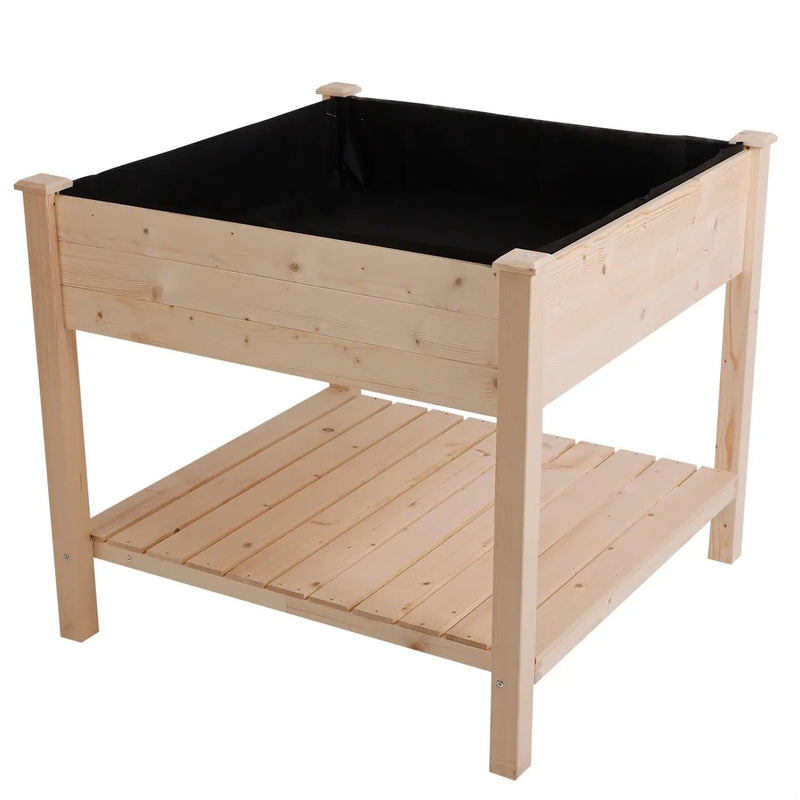 FarmHome Square Fir Wooden Raised Garden Planter Box by HomePacific