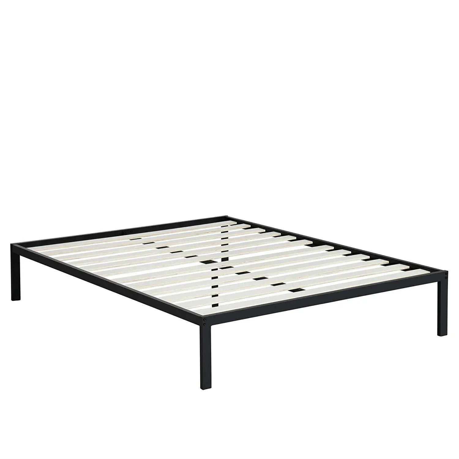 Queen size Steel Metal Platform Bed Frame with Wood Slats by HomePacific