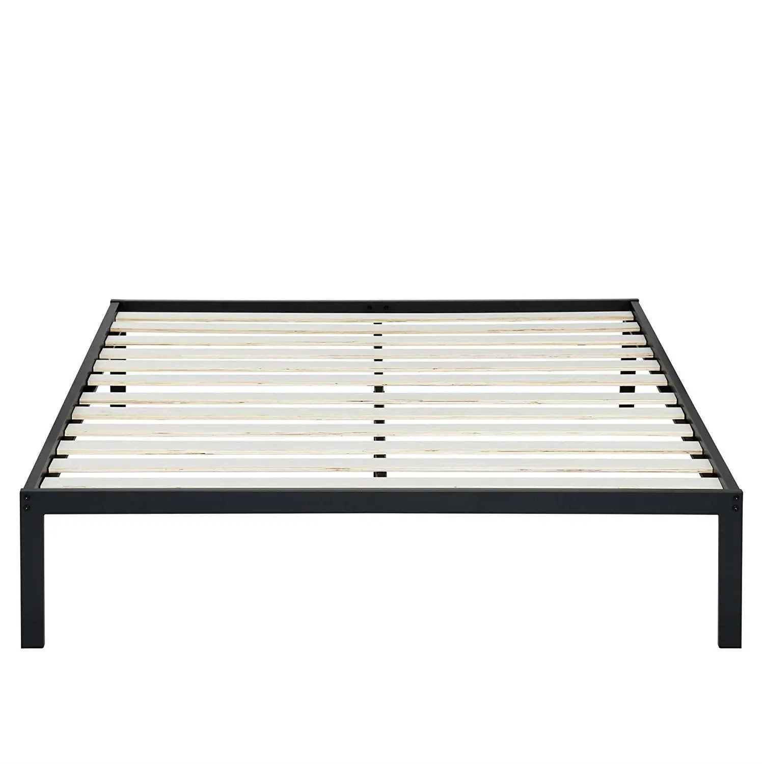Queen size Steel Metal Platform Bed Frame with Wood Slats by HomePacific