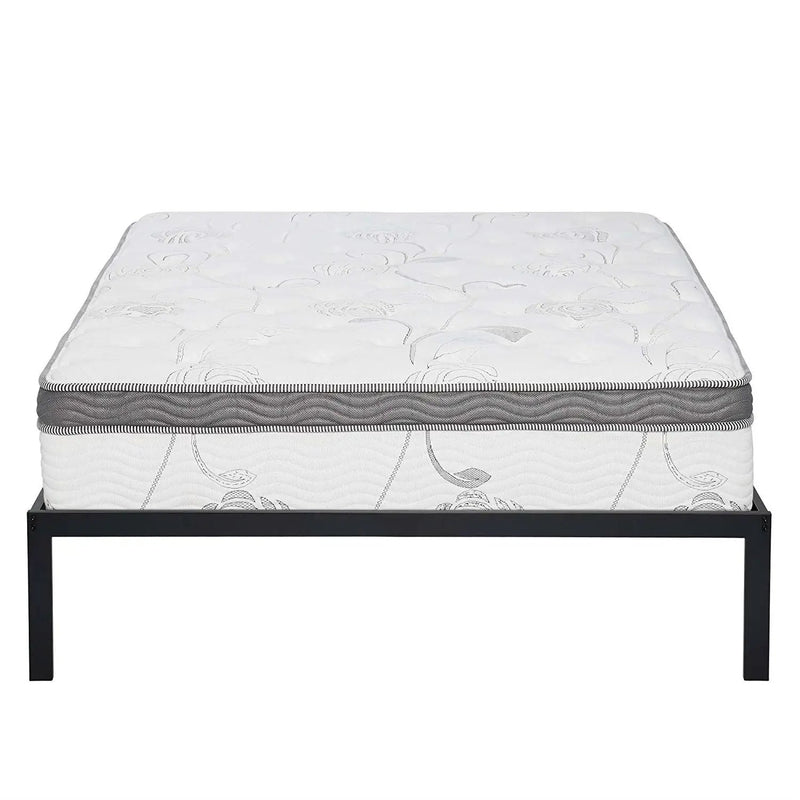 Queen size Steel Metal Platform Bed Frame with Wood Slats by HomePacific