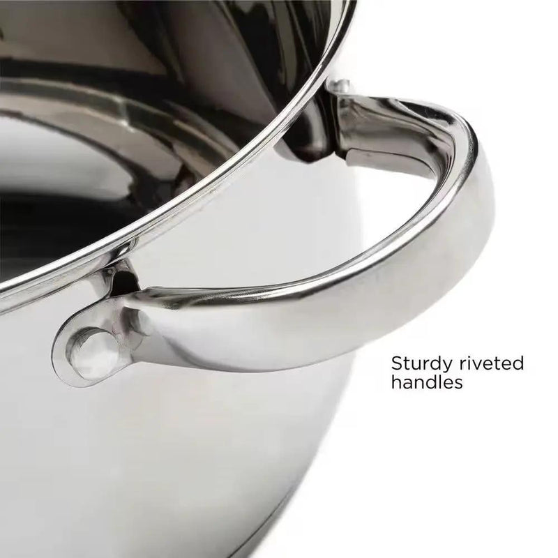 5-Quart Stainless Steel Dutch Oven with Glass Lid by HomePacific