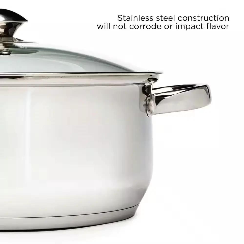 5-Quart Stainless Steel Dutch Oven with Glass Lid by HomePacific