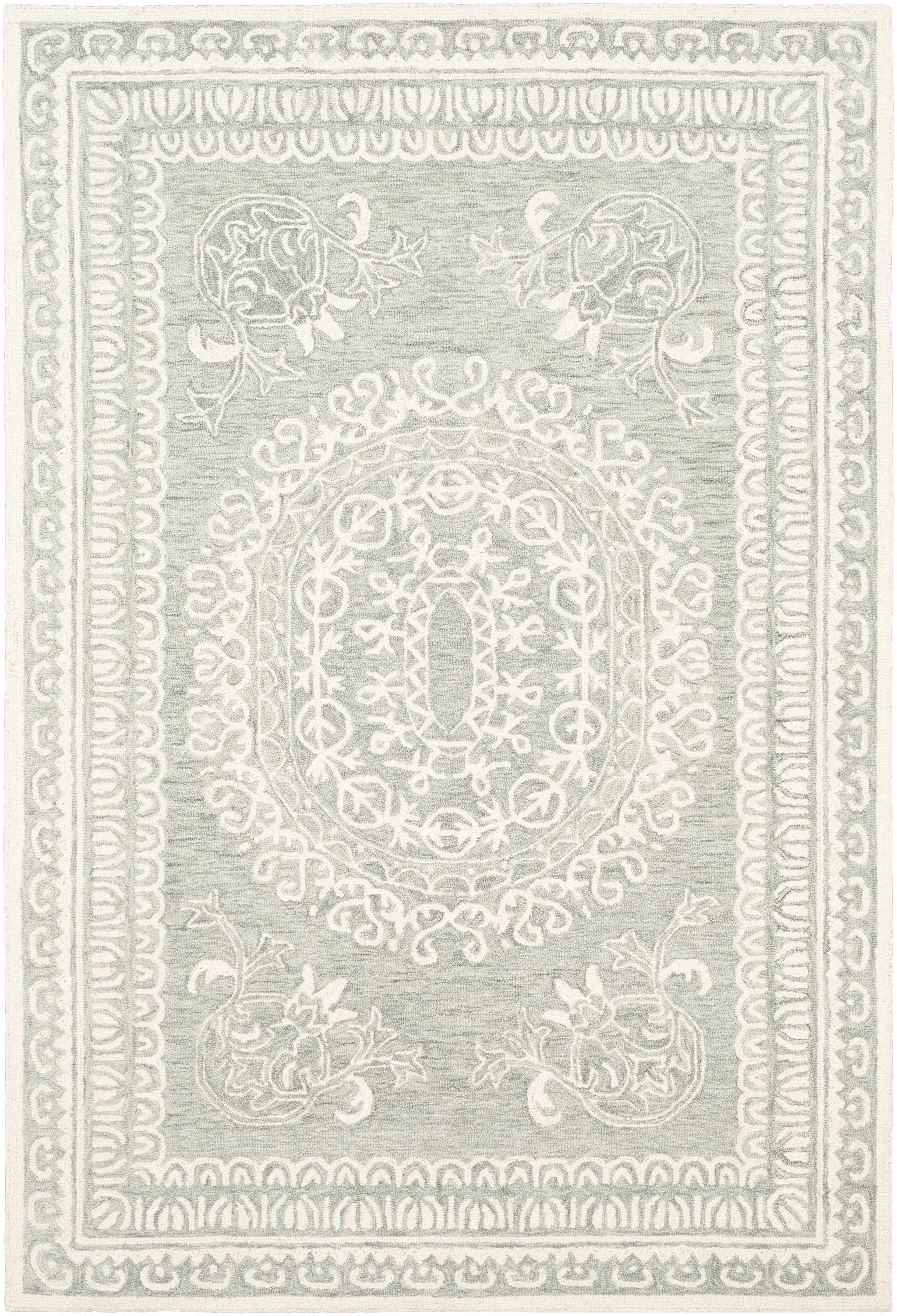 Parson Ivory/Sage Wool Area Rug by Boutique Rugs