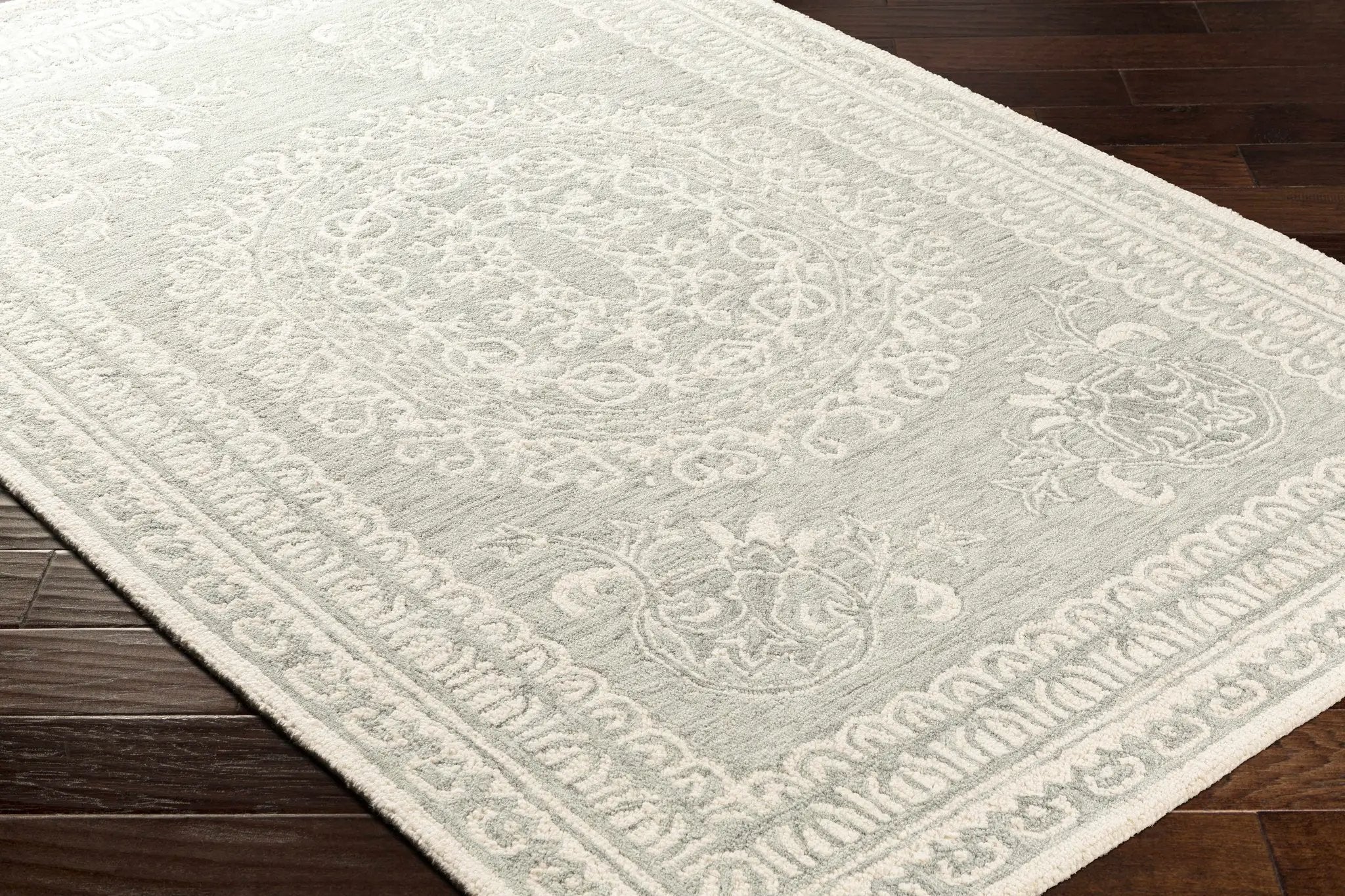 Parson Ivory/Sage Wool Area Rug by Boutique Rugs