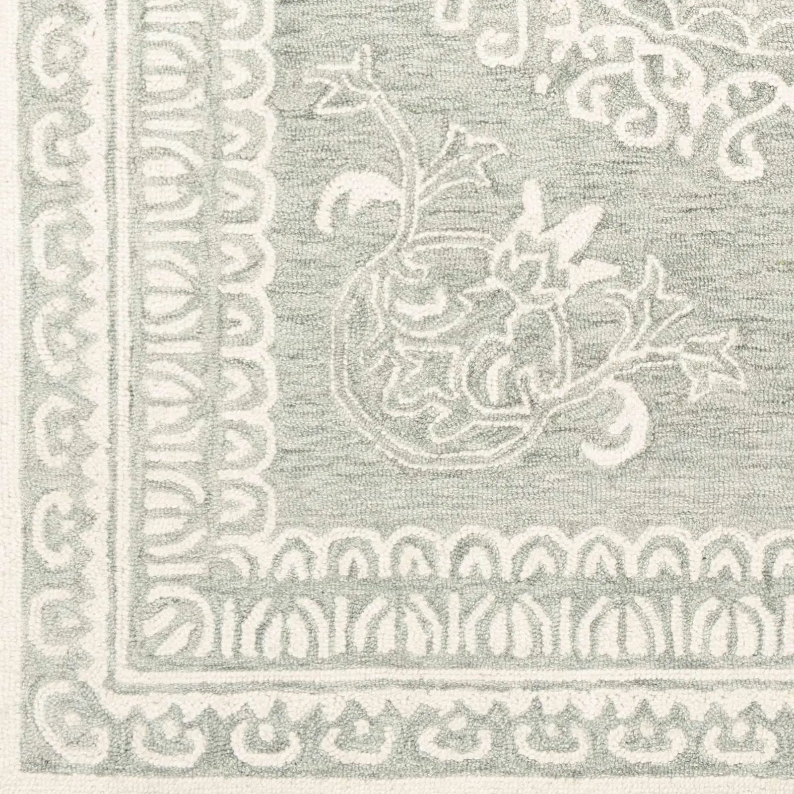 Parson Ivory/Sage Wool Area Rug by Boutique Rugs