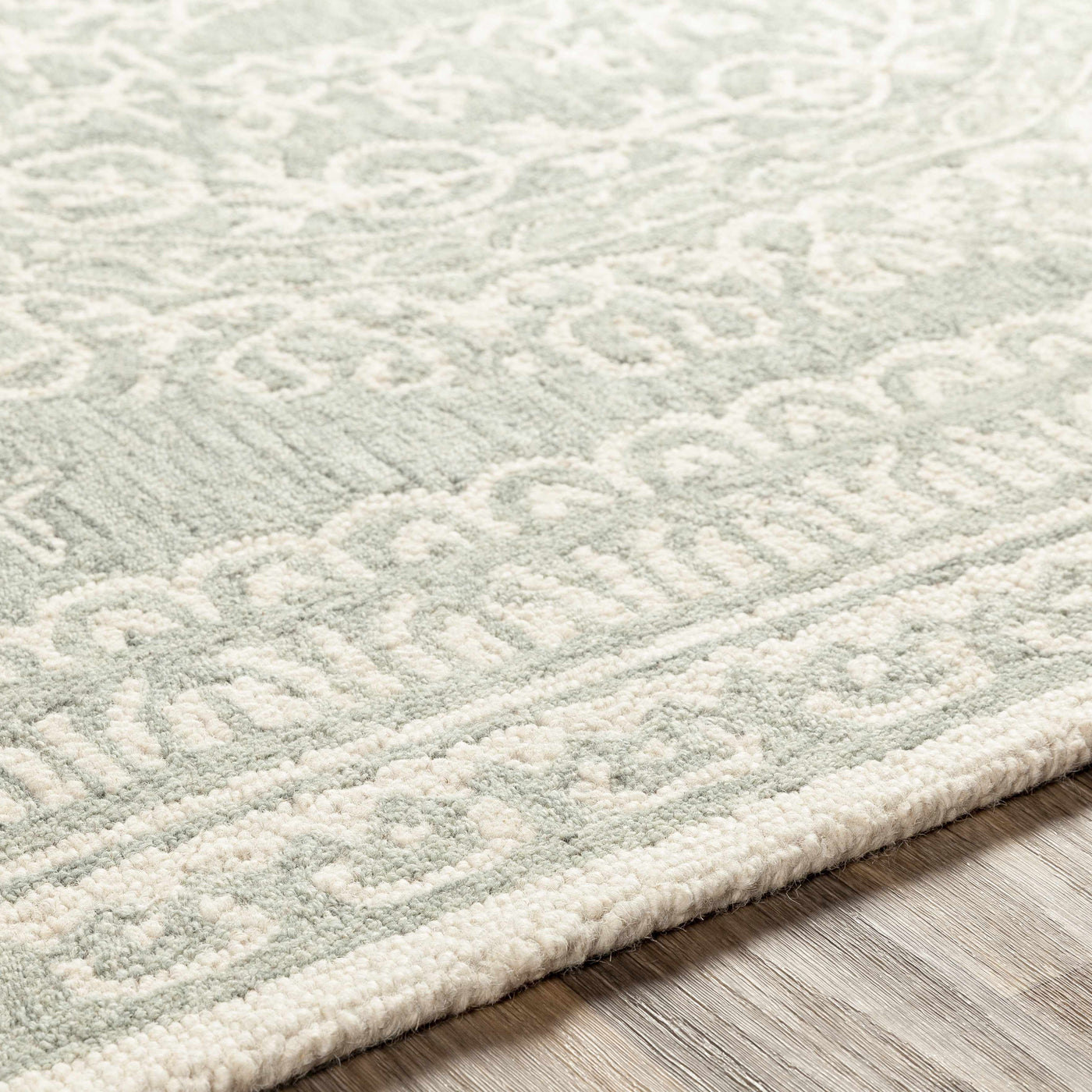 Parson Ivory/Sage Wool Area Rug by Boutique Rugs