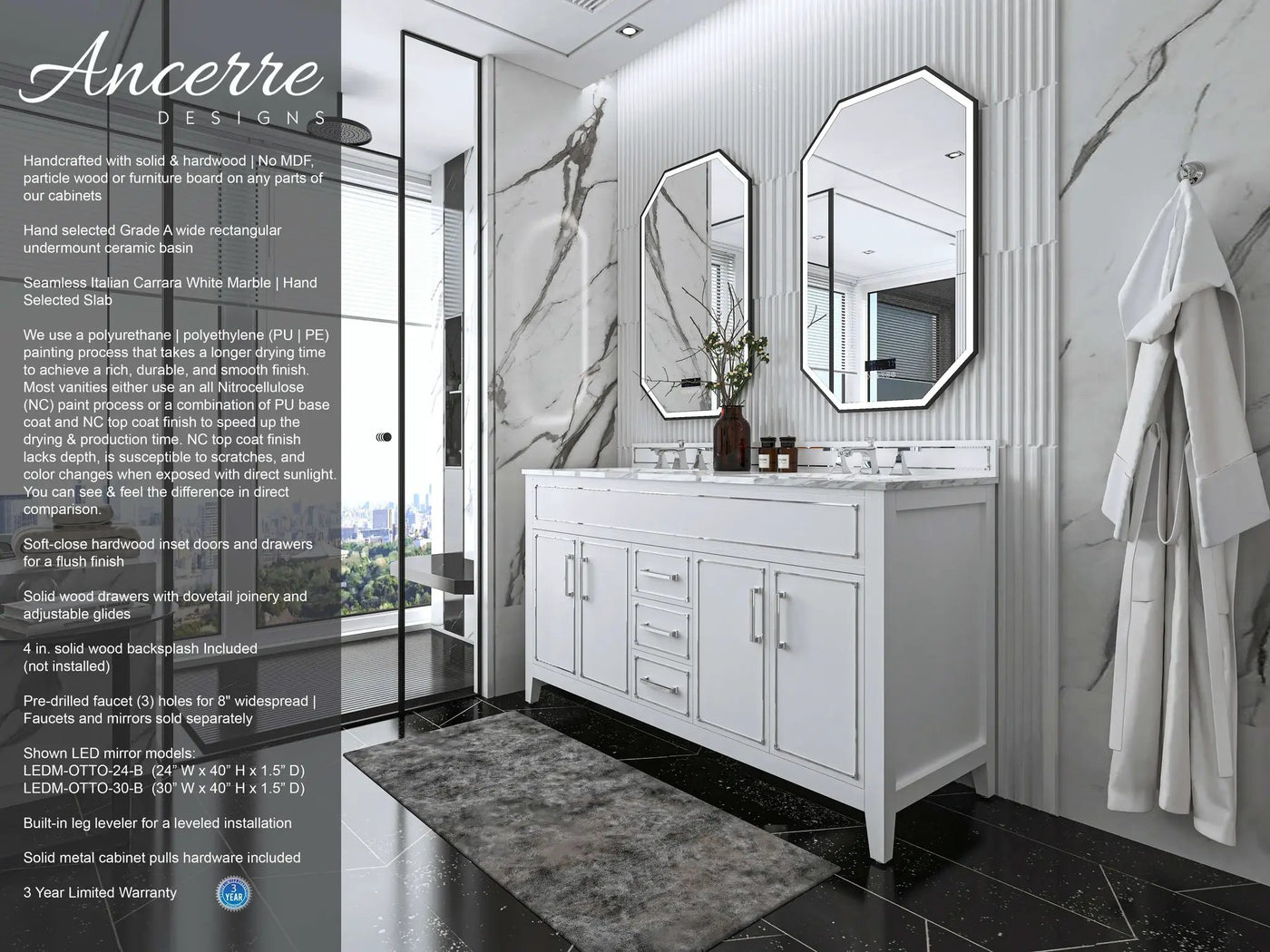 Aspen 60" Bath Vanity Set by Ancerre Designs