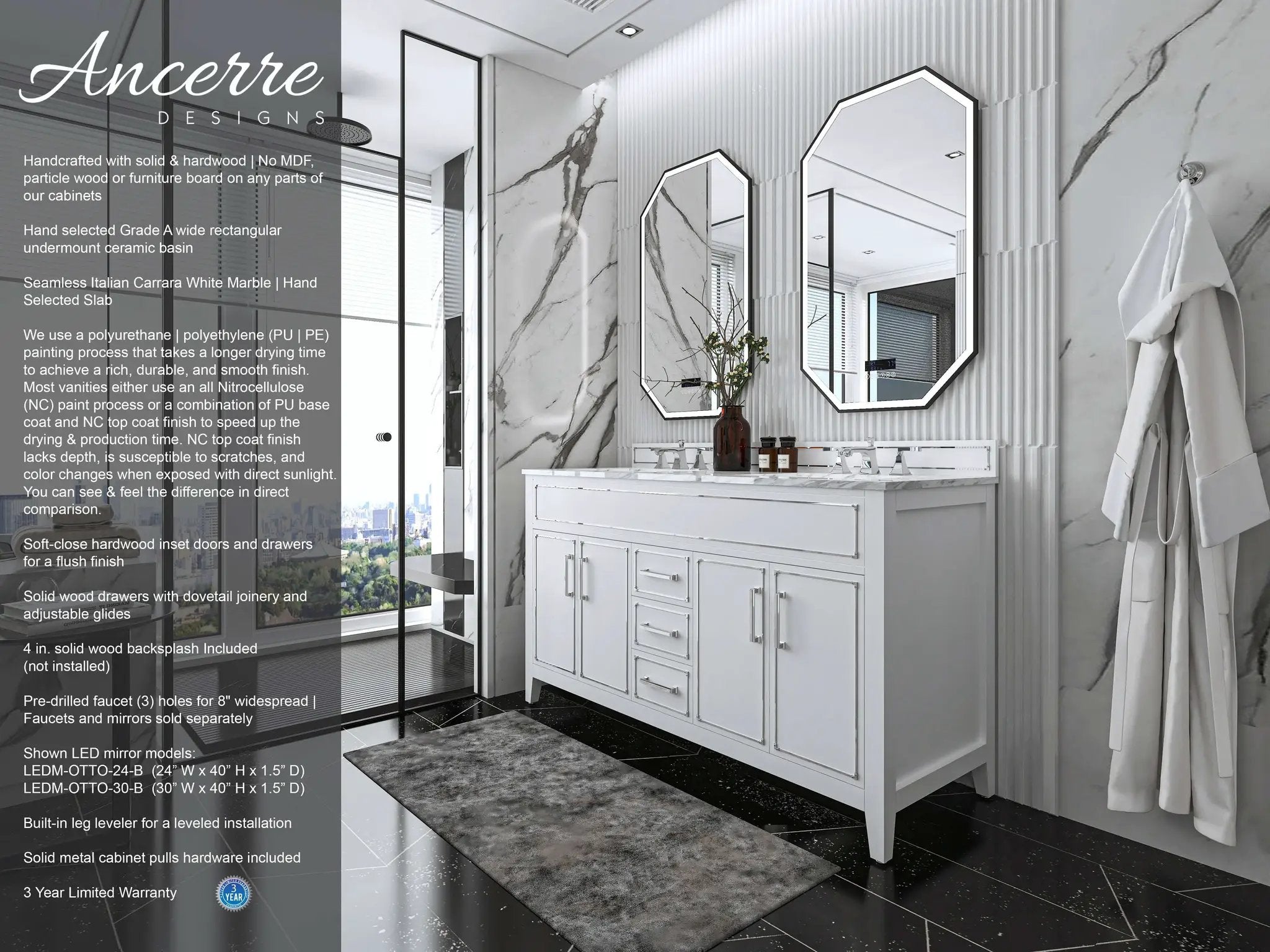 Aspen 60" Bath Vanity Set by Ancerre Designs