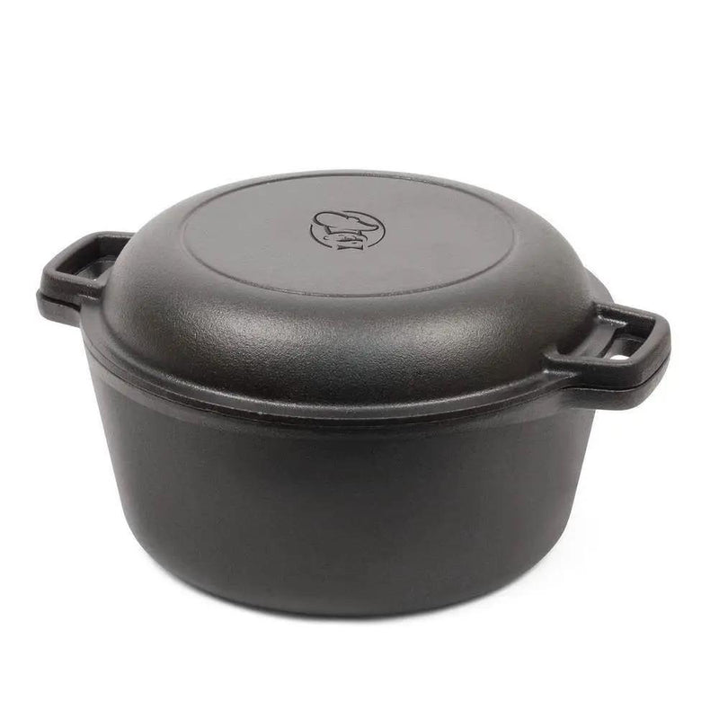 Cast Iron 5-Quart Pre-Seasoned Dutch Oven with 2-in-1 Skillet Lid 10.25-inch by HomePacific