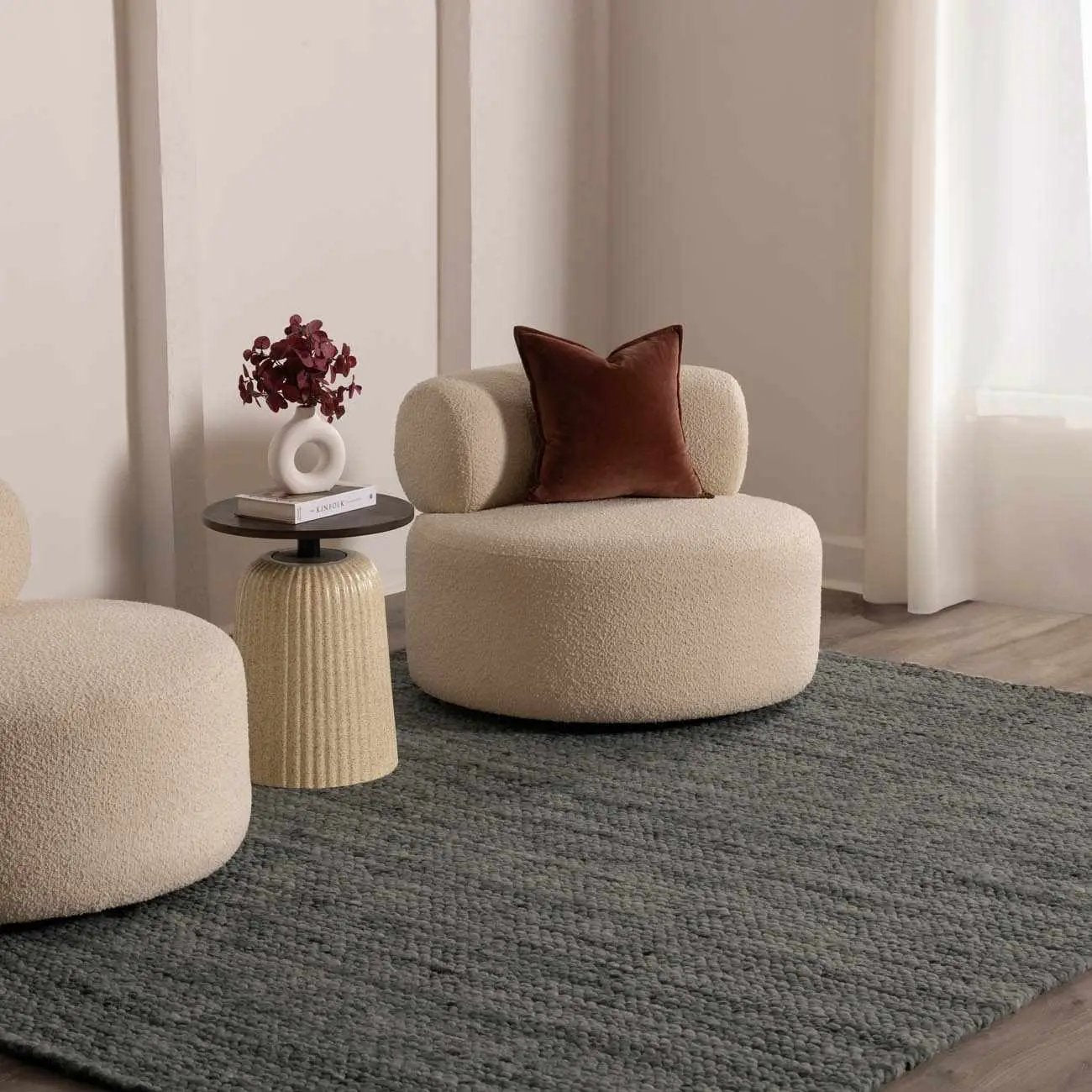 Olisa Charcoal Wool Area Rug by Boutique Rugs