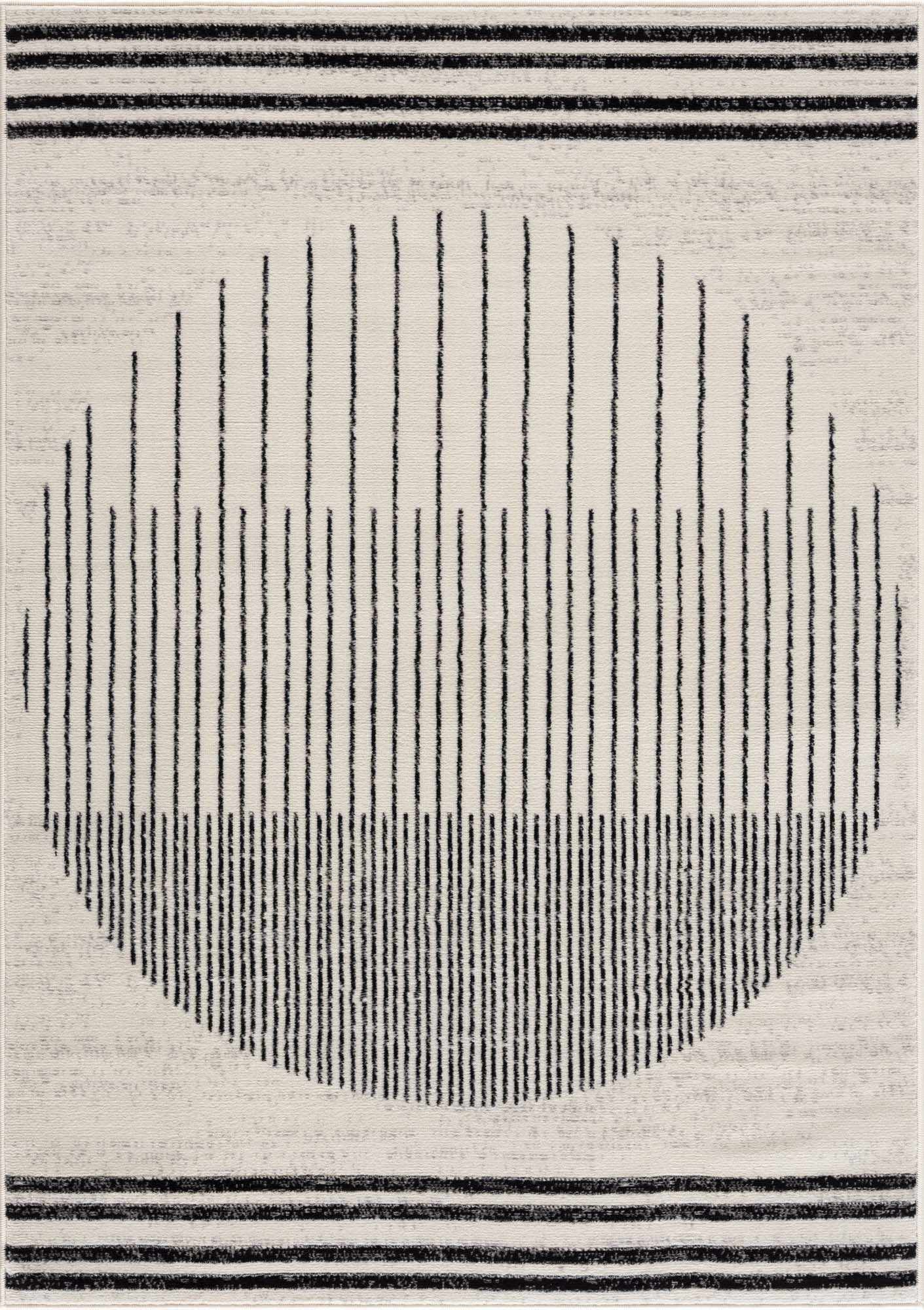 Angus Abstract Black and White Area Rug by Hauteloom