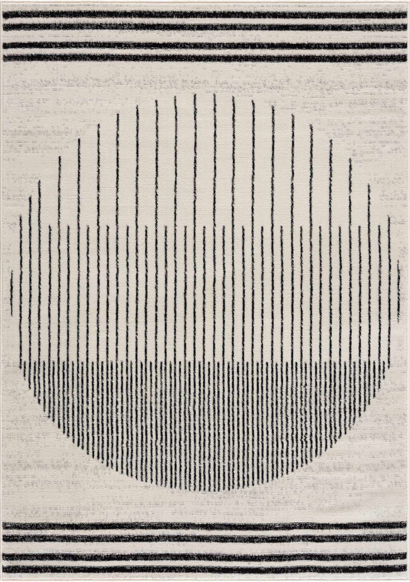 Angus Abstract Black and White Area Rug by Hauteloom