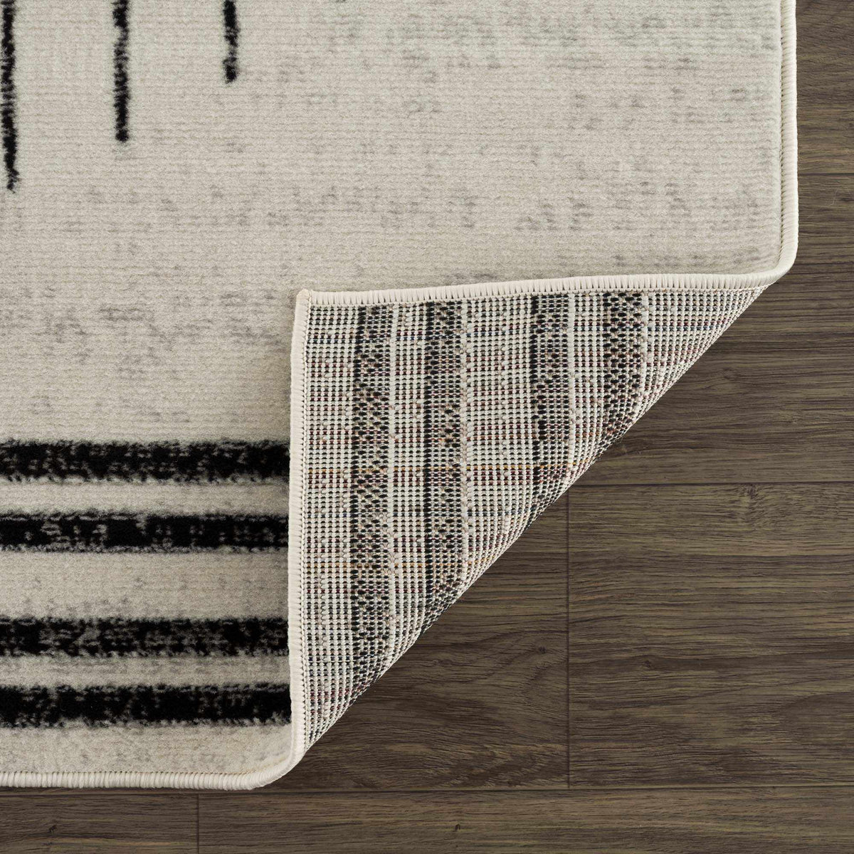 Angus Abstract Black and White Area Rug by Hauteloom