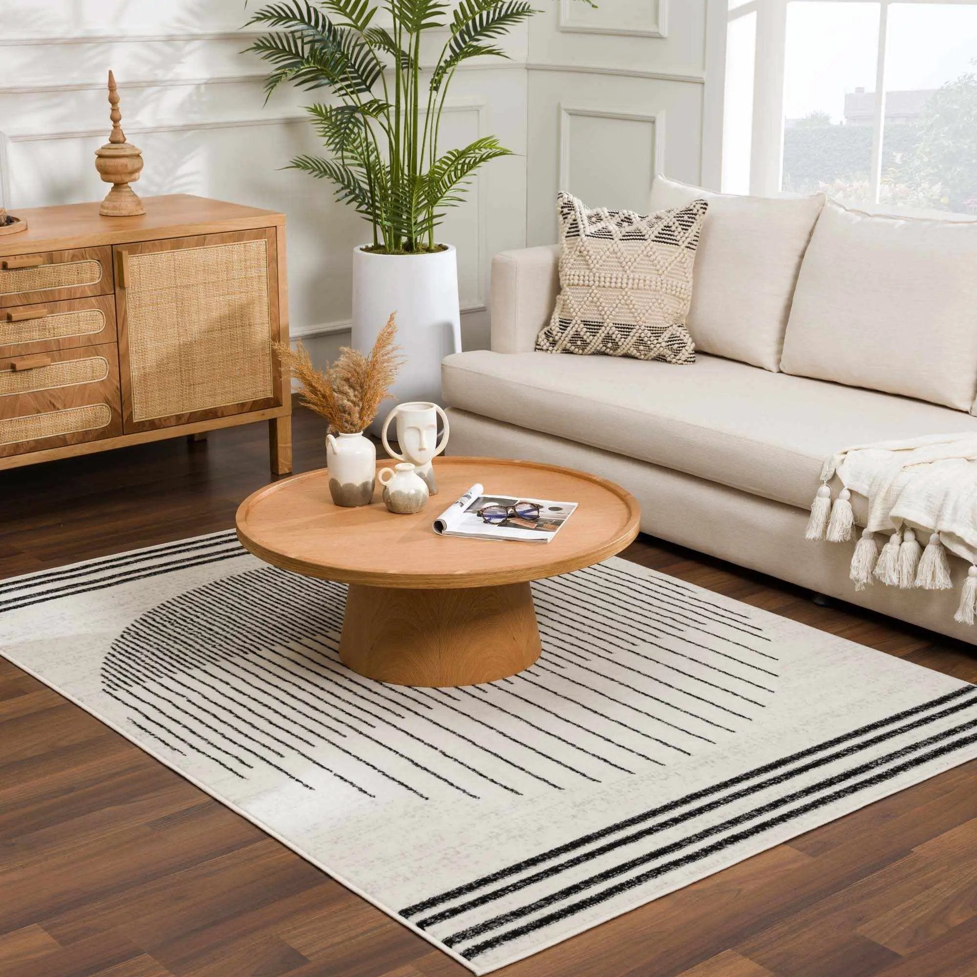 Angus Black&White Geometric Area Rug by Boutique Rugs